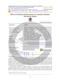 Start your new career with us today! Pdf Effect Of Celebrity Endorsements On Consumers Purchase Decision In Nigeria