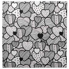 Black And White Background Design Heart Cute Black White Hearts Patterns Cloth Napkin Black And White Gifts Unique Special B W Style Black And White Heart Heart Coloring Pages Heart Patterns
