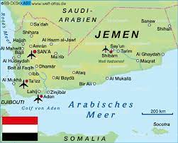 Military situation in yemen in april 2021 controlled by the supreme political council () Karte Von Jemen Land Staat Welt Atlas De