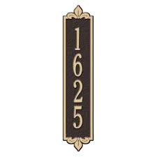 A cast bronze plaque is a plaque cast in a sand mold and made from molten bronze ingots. Whitehall Products Rectangular Lyon Standard Wall 1 Line Vertical Address Plaque Bronze Gold 3001og The Home Depot