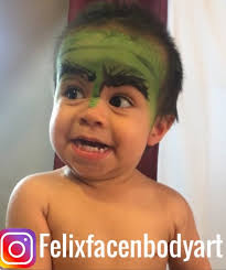 baby hulk mehron face painting pinta caritas comics instagram angry baby
