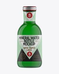 Download Green Glass Mineral Water Bottle With Paper Label Psd Mockup Download 67899858 Mockups Psd Design Template PSD Mockup Templates