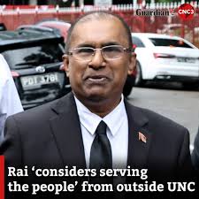 Cumuto/Manzanilla Member of Parliament Dr Rai Ragbir says while he has had  no discussions with the People's National Movement (PNM) about securing a  position within the party, he remains open to serving