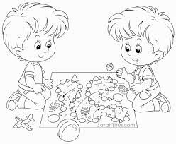 Elephants also know how to use a brush and a pencil. Children Playing Coloring Page Coloring Pages Coloring Home