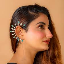 Turquoise Stone Ear Climber