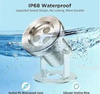 Yichuhaoxi LED Pond Light w/ APP Control 6-Watts RGB Stainless Steel  Underwater Light IP68 Waterproof, 12-Volt Fountain Waterfall 02127FPH056