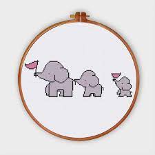 Cute baby elephant cross stitch pattern stitchx craft designs. 3 Elephants Elephant Cross Stitch Nursery Cross Stitch Cross Stitch