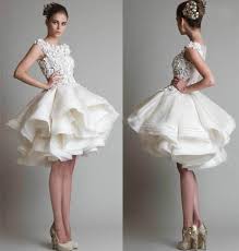 New White Ivory Puffy Skirt Lace Short Wedding Dress Formal Ball Gown Ruffle Wedding Dress Organza Ball Gowns Wedding Short Lace Wedding Dress