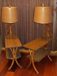 1950 S Pair Of Bamboo Rattan Bam Tan Side By Artifactsrevival 485 00 Mcm Decor Mcm Furniture Vintage Lamps