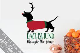 Download Dachshund Rudolph Snow Christmas Svg Cutting Files By Hello Felicity Thehungryjpeg Com