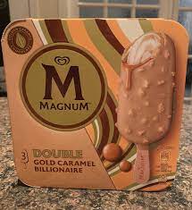 Magnum Double Gold Caramel Billionaire Ice Cream Bars Icecream Bar Caramel Vanilla Ice Cream