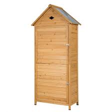 The wooden classic look makes it extra versatile and easy to integrate into a variety of different outdoor settings. Costway Op70313 Outdoor Storage Shed Lockable Wooden Garden Tool Storage Cabinet W Shelves