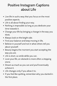 Positive Instagram Captions About Life Instagram Captions Insta Bio Quotes Instagram Words