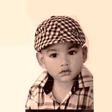 With matching white muffs