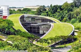 Green Roof Of School Of Art Design Media At Nanyang Technological University Campus Singapore Green Roof Rooftop Garden Roofing Diy