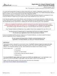 If you are aged 50 or older and have terminated from a pension plan or have money in a lira, you may unlock up to 50% of the money when you start a lif or litb. Application To Unlock Alberta Funds Due To Financial Hardship Application To Unlock Alberta Funds Due To Financial Hardship Pdf Pdf4pro