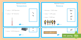 standard and metric conversions posters imperial metric