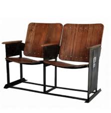 Vintage Double Theater Seat Seating Wooden Fold Up Down Old Replica Furniture Replica Furniture Eclectic Furniture Furniture