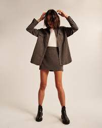 Womens Oversized Flannel Shirt Jacket In Brown Plaid Size M Abercrombie Fitch In 2021 Autumn Jacket Women Shirt Jacket Womens Oversized Flannel
