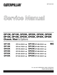 Some caterpillar tractor parts catalogs, operator guides & service manual pdf are above. Caterpillar Cat Gp15 K Mc Forklift Lift Trucks Service Repair Manual