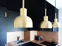 Cuisine Noire Ouverte Suspensions Laiton Cuisine Noire Suspension Laiton Idee Deco Mur