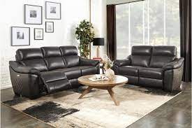 When picking a blanket or throw to add to your dark brown leather couch, consider a compatible color scheme; Homelegance 9805dg 2pwh 2 Pc Renzo Dark Gray Top Grain Leather Sofa And Love Seat Set Power Motion Recliners