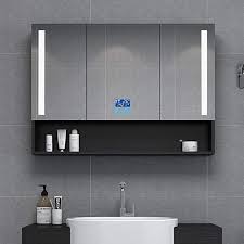 Rkrzlb Bathroom Cabinet Led Illuminated Bathroom Mirrors Mirror Cabinet With Demister Heat Pad And Shav Bathroom Mirror Cabinet Mirror Cabinets Bathroom Mirror
