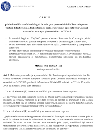 We did not find results for: Ordin Nr 3 909 14 06 2021 Privind Modificarea Metodologiei De SelecÅ£ie A Personalului Din Romania Pentru Posturi Didactice Din Cadrul Sistemului Scolilor Europene AprobatÄƒ Prin Ordinul Ministrului EducaÈ›iei È™i CercetÄƒrii Nr 3 475 2018 Ministerul