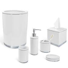 White bathroom accessories ceramic toothbrush holder set soap dispenser soap dish lotion bottle ceramic bathroom aliexpress carries many white porcelain ceramic bathroom related products, including bathroom tray white. Geori Platinum Ceramic Bath Accessory Collection Bed Bath And Beyond Canada