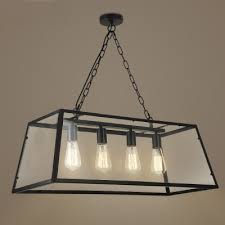 Black Chain Hanging 30 7 Industrial Foyer Four Light Island Pendant Susuohome Com