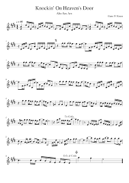 Aprenda a tocar a cifra de don't cry (guns n' roses) no cifra club. Knockin On Heaven S Door Sheet Music For Saxophone Alto Solo Download And Print In Pdf Or Midi Free Sheet Music For Knockin On Heavens Door By Bob Dylan Country Musescore Com
