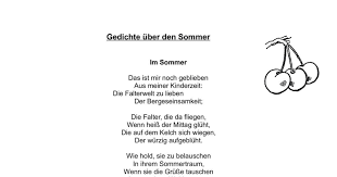 Sommer Gedichte Zum Vorlesen Diverses Gedicht Sommer Gedichte Sommer