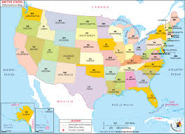 Us State Map Map Of American States Us Map With State