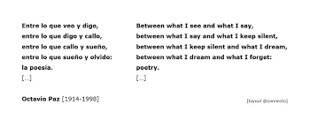 In 1914, octavio paz was born in mexico city. Lennart Bjorneborn On Twitter Between What I See And What I Say Octavio Paz Poetry Full Poem Spanish English Https T Co M8ciytimgd
