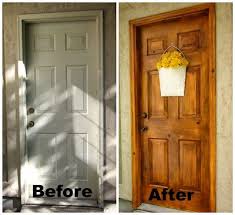 A Faux Wood Painting Tutorial Painting Metal Doors Wood Front Doors Stained Doors