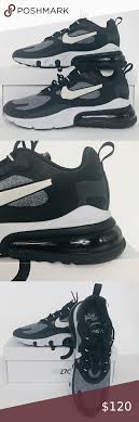 Air Max 270 React Black Vat Grey Off Noir Brand New In Original Box Color Black Vast Grey Off Noir Nike Shoes Sneakers In 2020 Air Max 270 Noir Air Max