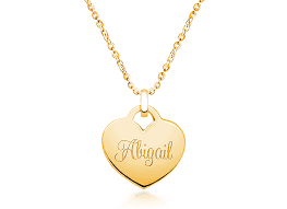 She will know how much she is loved every time she wears it, knowing it was . 14k Gold Heart Engraved Teen S Necklace For Girls Free Personalization 14k Gold