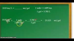 Unit Conversion Kilometers Per Liter Km L To Miles Per Gallon Mpg Youtube