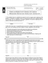 Paul house — and a smoke alarm saved a st. Fillable Online Stpaul Smoke Detector Affidavit Saint Paul Stpaul Fax Email Print Pdffiller