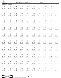 Math Drills Worksheets Multiplication Drills 11s Worksheet Math Fact Worksheets Multiplication Worksheets Math Drills