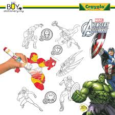 18 avengers giant coloring pages join the avengers on their newest color adventure celebrating marvel's infinity war movie these are coloring pages of epic proportions, each 12 3/4 x 19 1/2 gift for boys & girls, ages 3 & up packaging, contents, and colors may vary. Buy Crayola Color Wonder Mess Free Stickers Avengers Assemble Pcs Online Eromman