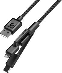 Best Buy Nomad Apple Mfi Certified 4 9 Usb Type A To Micro Usb Lightning Usb Type C Device Cable Black Universal Cable