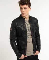 Superdry Real Hero Leather Biker Jacket Heren Leren Jas Leren Jack Heren Lederen Jassen