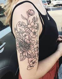 Pretty Floral Sleeve Tattoo Design For Girls Floral Tattoo Sleeve Half Sleeve Tattoos Designs Sleeve Tattoos For Women