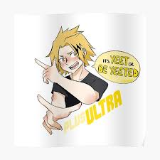 Part b was a blond pyromaniac who like yelling, explosions, and cooking. Kaminari Denki Posters Redbubble