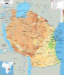 United republic of tanzania ˌtænzəˈniːə или tænˈzeɪniə. Bolshaya Fizicheskaya Karta Tanzanii S Dorogami Gorodami I Aeroportami Tanzaniya Afrika Maps Of The World Karty Vseh Regionov Stran I Territorij Mira