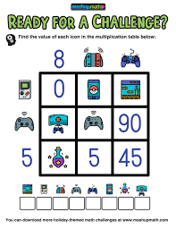 Multiplication facts mad minute worksheets (multiply by 2 to 12). Video Games Math Puzzles For Grades 3 8 Mashup Math