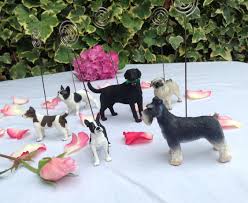 dog table number holders selection of six dogs etsy dog table wire haired dachshund scottish terrier