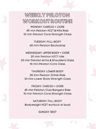 Weekly Peloton Workout Routine In 2020 Workout Routine Biking Workout Peloton