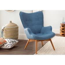 Found It At Wayfair Canyon Vista Mid Century Wingback Chair Upholstered Bedroom Chair Small Chair For Bedroom Blue Accent Chairs